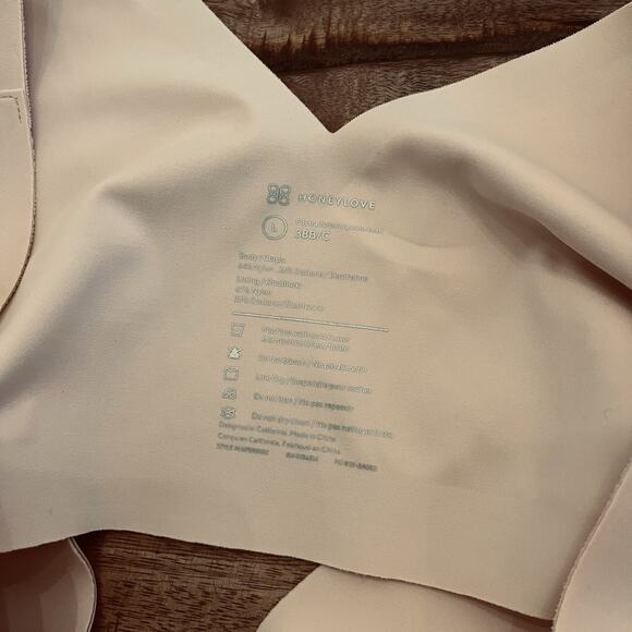 Honeylove SoftForm Bra Size L 38 B/C Wireless No Clasp Removable Cups Blush Pink - Picture 4 of 5